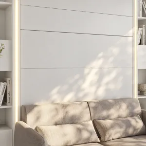 תאורת LED עם פס כיסוי למיטה מתקפלת לקיר | LEDBCBB | לבן / לבן מבריק | Bed Concept