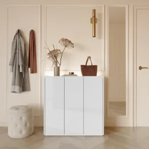 קומודה קטנה למסדרון עם LED 95 ס״מ