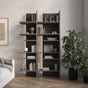 כוננית פתוחה FL-01P מסדרת FITT גרסת ימין בגוון מטאלי כהה ובהיר