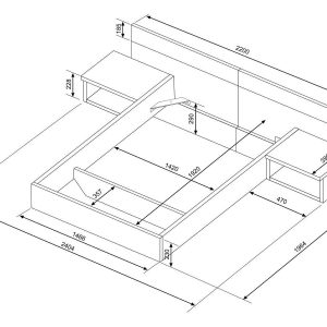 מיטה מרחפת 140×190  כולל שידות לילה FLOAT