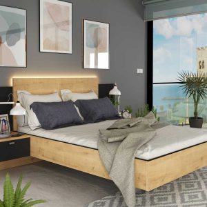 מיטה מרחפת נולה 140×190  עם תאורת לד FLOAT