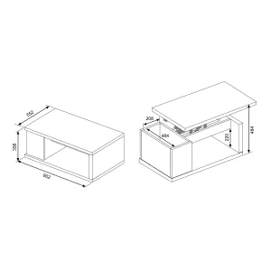 שולחן קפה OTAWA עם משטח עליון מתרומם