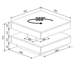 שולחן קפה Soho עם משטח מסתובב עליון