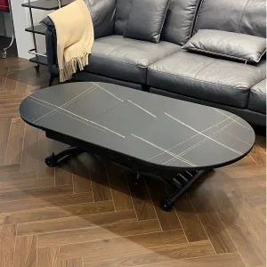 שולחן קפה נפתח בעיצוב אובלי עם משטח קרמי