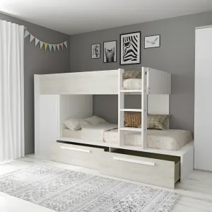 מיטת קומותיים עם ארון ומגירות