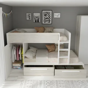 מיטת קומותיים עם ארון ומגירות