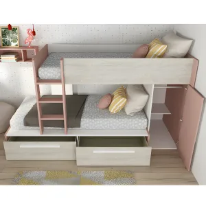 מיטת קומותיים עם ארון ומגירות