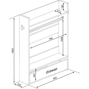 ארון פתוח קומפקטי 80×160