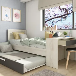 מיטה עם מיטת נשלפת ושולחן 90×200