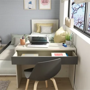 מיטה עם מיטת נשלפת ושולחן 90×200