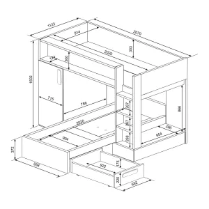 מיטת קומותיים עם ארון Bo6