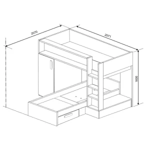 מיטת קומותיים עם ארון Bo6