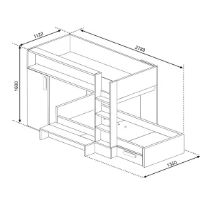 מיטת קומותיים עם ארון Bo6
