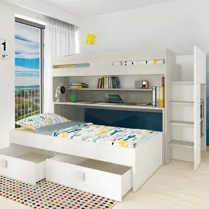 מיטת קומותיים עם שולחן כתיבה