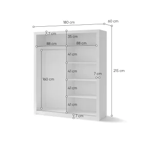 ארון הזזה מודרני עם שתי דלתות ומראה IDEA