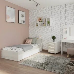 מיטה בגודל 90×190 עם שידה ומגירות