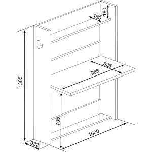 שולחן קיר בגודל 100×130