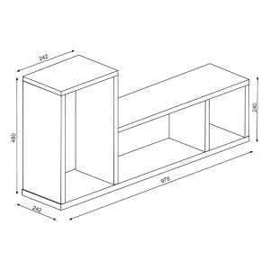 מדף קיר 98×24 עם שלושה תאים