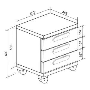 שידת לילה עם 3 מגירות Bo01