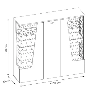 ויטרינה רחבה עם תאורה CUT OUT