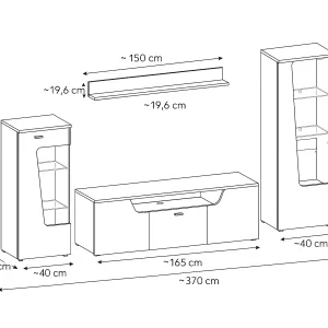 יחידת קיר מעוצב לסלון CUT OUT