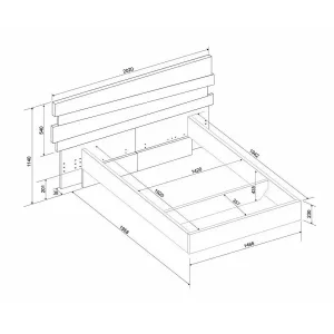 מיטה זוגית DOZE בגודל 140×200 ס"מ