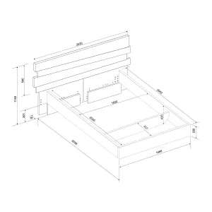 מיטה זוגית DOZE בגודל 160×200 ס"מ