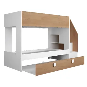 מיטת קומותיים עם מיטת חבר נשלפת 190×90 EASY Oak