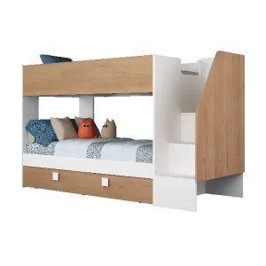 מיטת קומותיים עם מיטת חבר נשלפת 190×90 EASY Oak