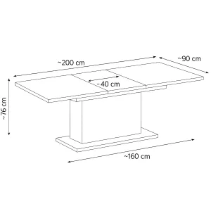 שולחן אוכל נפתח 160–200 ס"מ CUT OUT