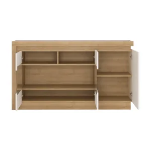 קומודה עם חזית מזוגגת ותאורה מדגם LYON JASNY