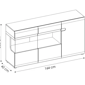 קומודה עם ויטרינה LINATE