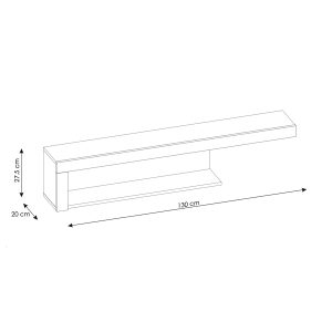 מדף תלוי בעיצוב א-סימטרי מדגם LYON JASNY