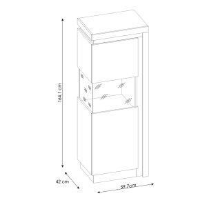 ויטרינה נמוכה שמאלית עם תאורה מדגם LYON JASNY