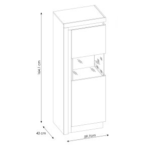 ויטרינה נמוכה ימנית עם תאורה מדגם LYON JASNY