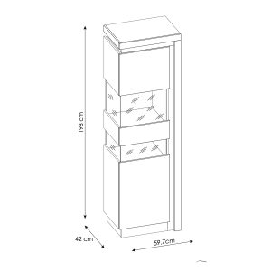 ויטרינה שמאלית עם תאורה מדגם LYON JASNY