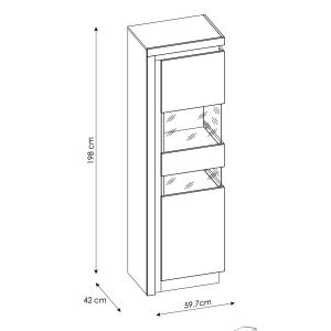 ויטרינה ימנית עם תאורה מדגם LYON JASNY