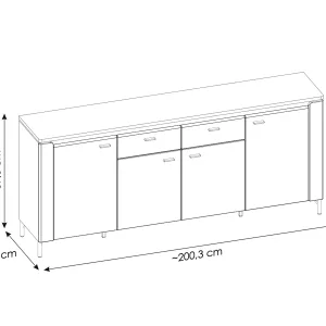 קומודה NORICA ברוחב 200 ס״מ