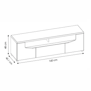 שידת טלוויזיה TOLEDO 160 – עיצוב מודרני ואחסון חכם
