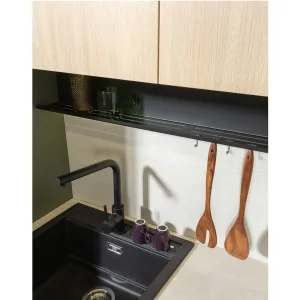 סט מטבח MILINO Small – 210, צבע לבן/אלון, כולל משטח עבודה