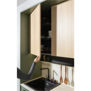 סט מטבח MILINO Small – 210, צבע לבן/אלון, כולל משטח עבודה