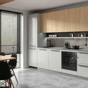 סט מטבח MILINO Medium A – 285, אפור/אלון עם משטח עבודה