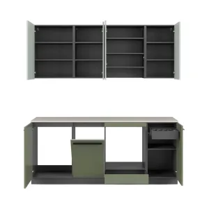 סט מטבח MILINO Small – 210, ירוק עם משטח עבודה