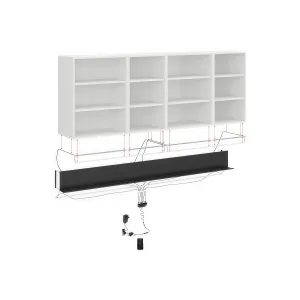 מדף מתכתי עם תאורת LED – 225, שחור, למטבח MILINO