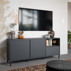 שידת טלוויזיה AVENALE בגימור אנתרציט – עיצוב מודרני עם עומק ואופי