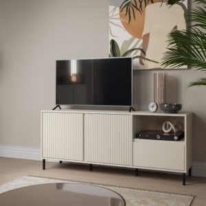 שידת טלוויזיה AVENALE בגוון קשמיר – חמימות עיצובית ונוחות מודרנית