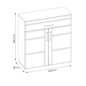 שידת נעליים עם 4 מדפים ומגירה עליונה – דגם Cortina