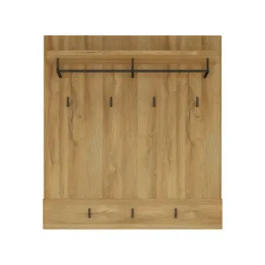 מתלה קיר עם מדף עליון, מוט תלייה ו-7 ווי תלייה – דגם Cortina