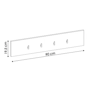פאנל קיר עם מתלים – דגם HOLA, גוון עץ טבעי