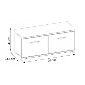 שידה נעליים דו-דלתית – דגם HOLA, לבן ועץ אלון
